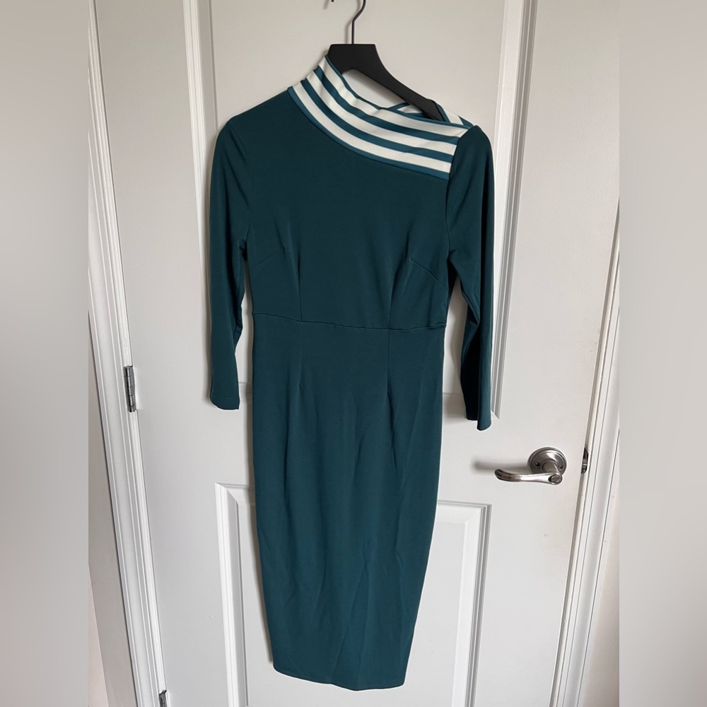 Cute Green and White Midi Dress